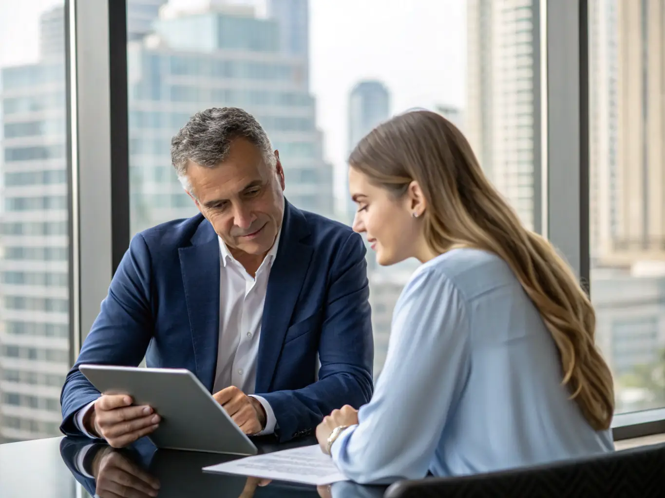 A consultant is working with a client to optimize a business process, using flowcharts and diagrams to illustrate improvements.
